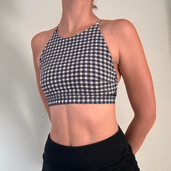Gingham high neck open - Picture 3 of 8